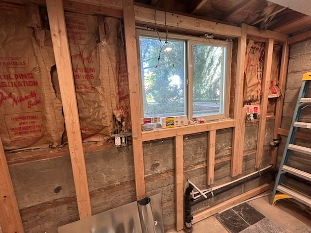 Framed wall studs